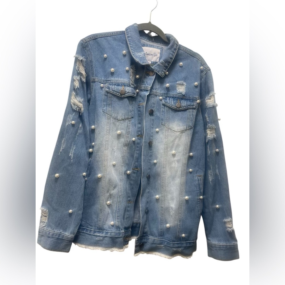 Between Us Pearl Embellished Denim Jacket